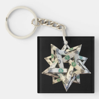 Money Origami Five Intersecting Tetrahedra Key Ring