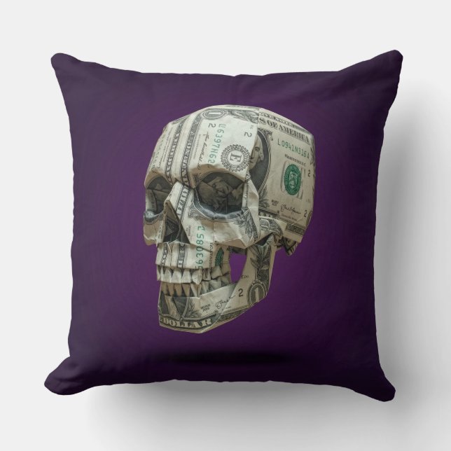 Money Origami Human Skull Cushion (Front)