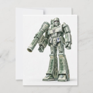 Money Origami Mega Tron Robot RSVP Card