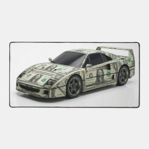 Money Origami Race Car Desk Mat