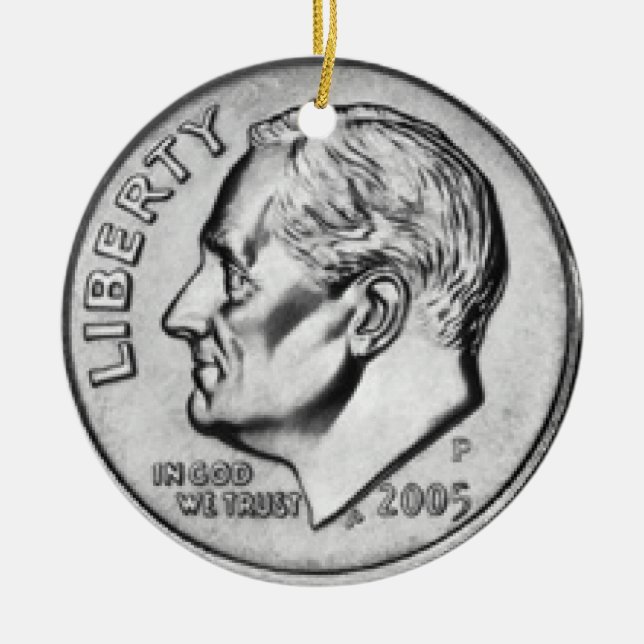 Money ornament. ceramic tree decoration (Front)