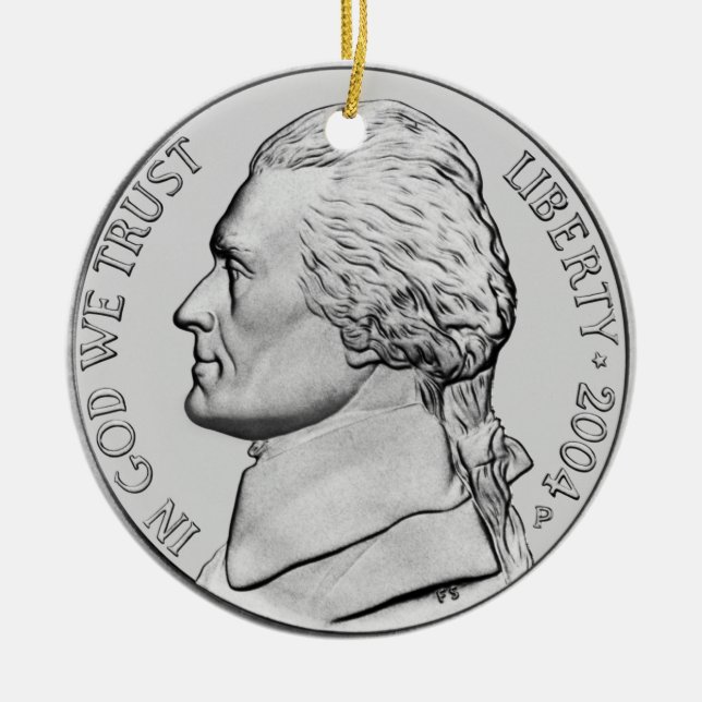 Money ornament. ceramic tree decoration (Front)