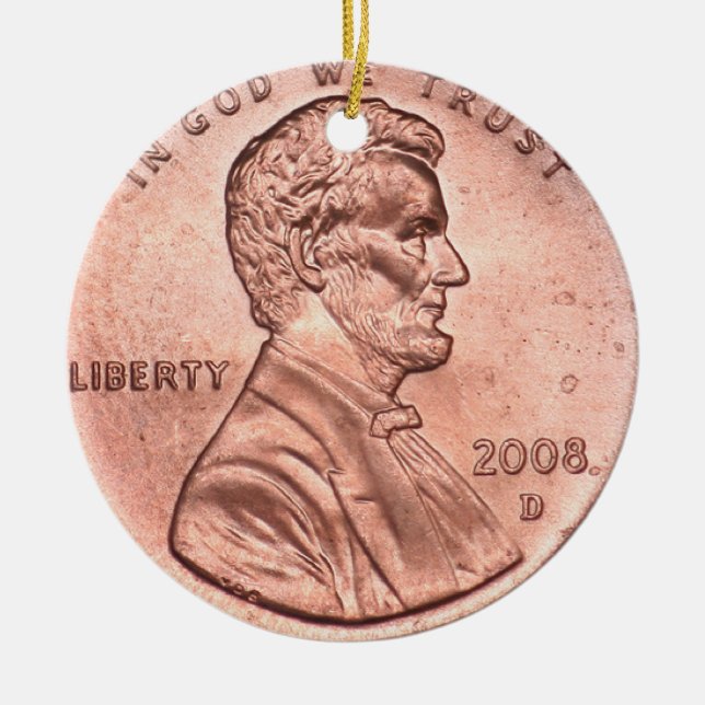 Money ornament. ceramic tree decoration (Front)