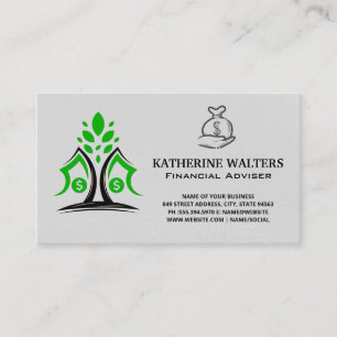Money Paper   Tree Logo   Finance Business Card