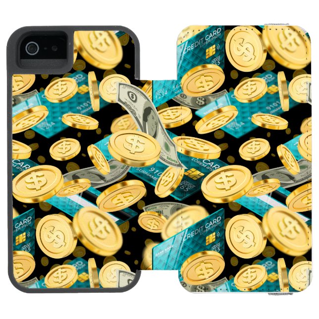 Money Pattern 2 Incipio iPhone Wallet Case (Folio Open)