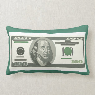 Money Pillows, 100 Dollar Bill Lumbar Cushion