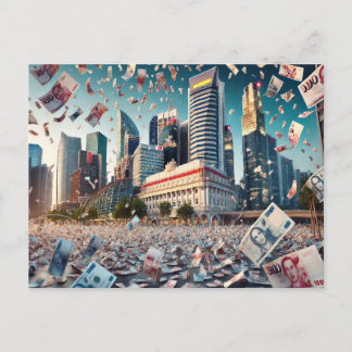 Money Rains Over Singapore - Prosperity Postcard