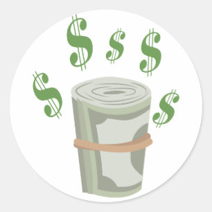 Money Roll Classic Round Sticker