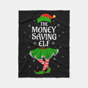 Money Saving Elf Christmas Family Girls Women Elf  Fleece Blanket