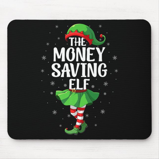 Money Saving Elf Christmas Girls Women Elf Squad X Mouse Pad (Front)
