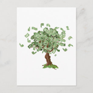Money savings tree postcard
