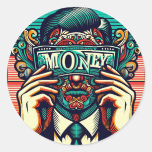 Money Talks Classic Round Sticker