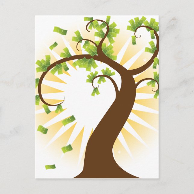 Money Tree Financial Growth Icon Postcard (Front)