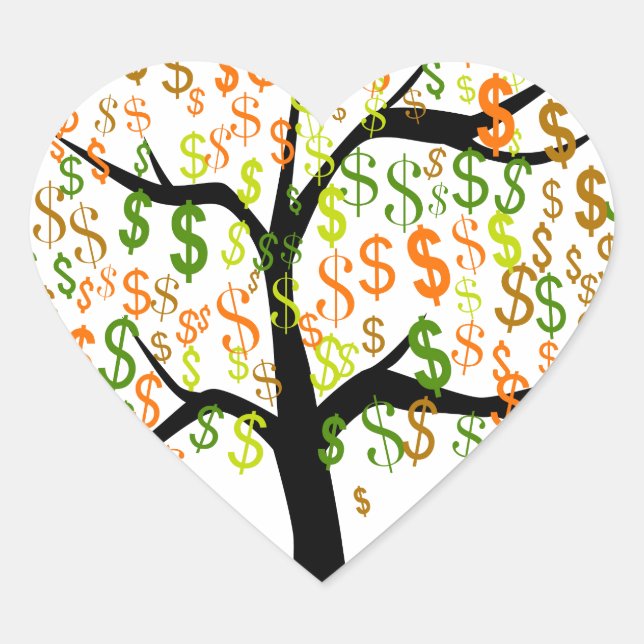 Money Tree Heart Sticker (Front)