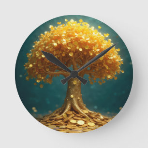 Money tree wall clock
