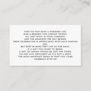 Money Tree/Wishing Well Invitation Insert