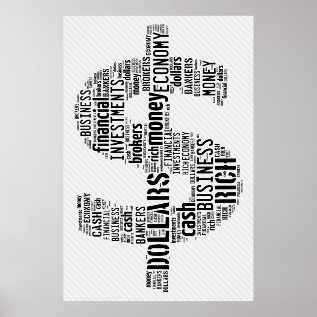 Money Typed Text Symbol | Business Gifts Poster (Front)