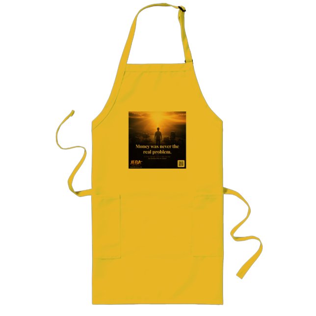 Money Was Never the Real Problem Book Quote Long Apron (Front)