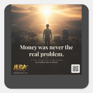 Money Was Never the Real Problem Book Quote Square Sticker