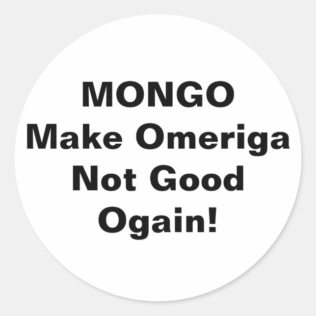 MONGO drumpf Jeff Hankamer Artjunkhaus Comic Arts Classic Round Sticker (Front)