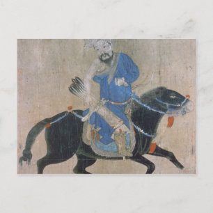 Mongol archer on horseback postcard