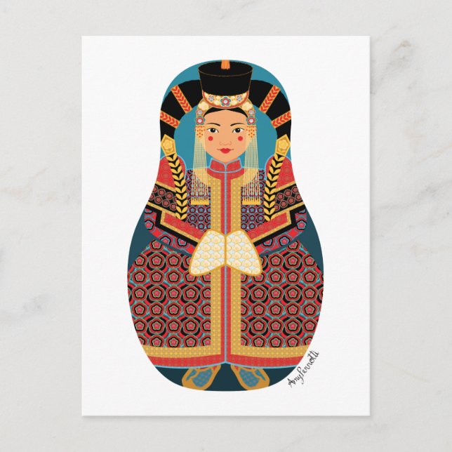 Mongol Matryoshka Postcard (Front)
