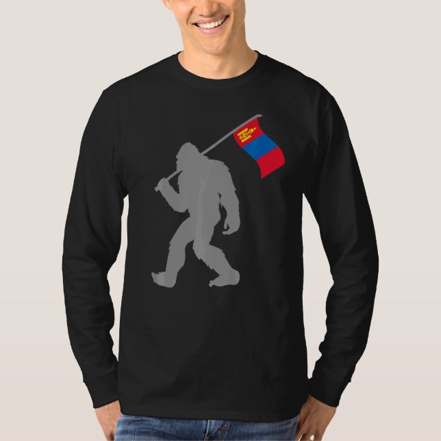 Mongol Or Mongolian Flag On Mongolia Flag T-Shirt (Front)
