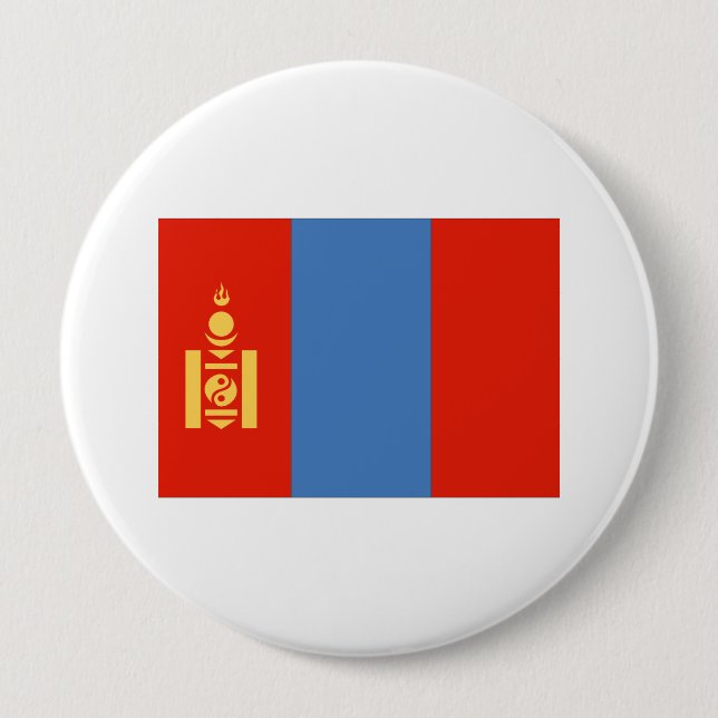 Mongolia Flag 10 Cm Round Badge (Front)