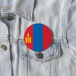 Mongolia flag 7.5 cm round badge