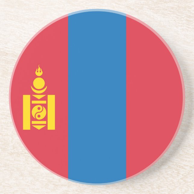 Mongolia flag coaster (Front)