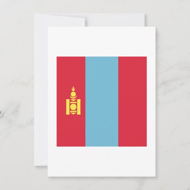 Mongolia Flag Emblem Card (Front)