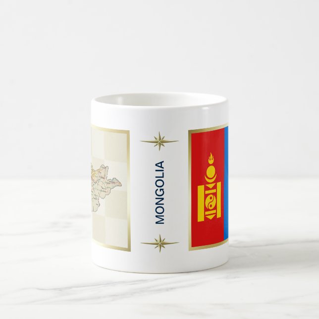 Mongolia Flag + Map Mug (Center)