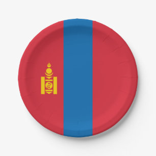 Mongolia Flag Paper Plate