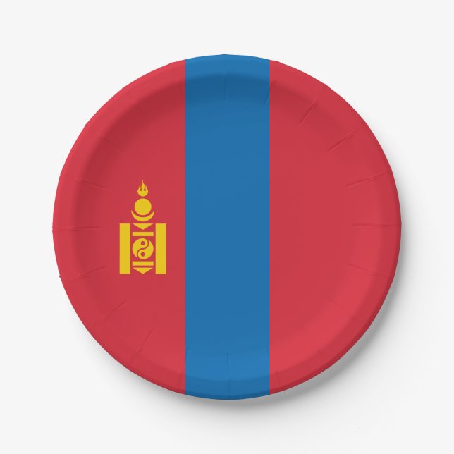 Mongolia Flag Paper Plate (Front)