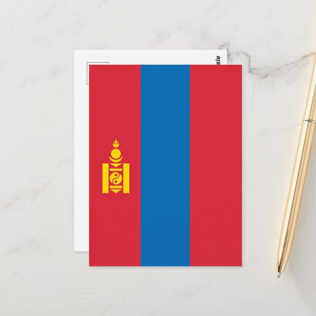 Mongolia flag postcard (Front/Back In Situ)