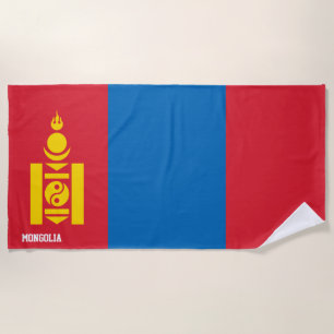 Mongolia Flag Splendid Patriotic Beach Towel