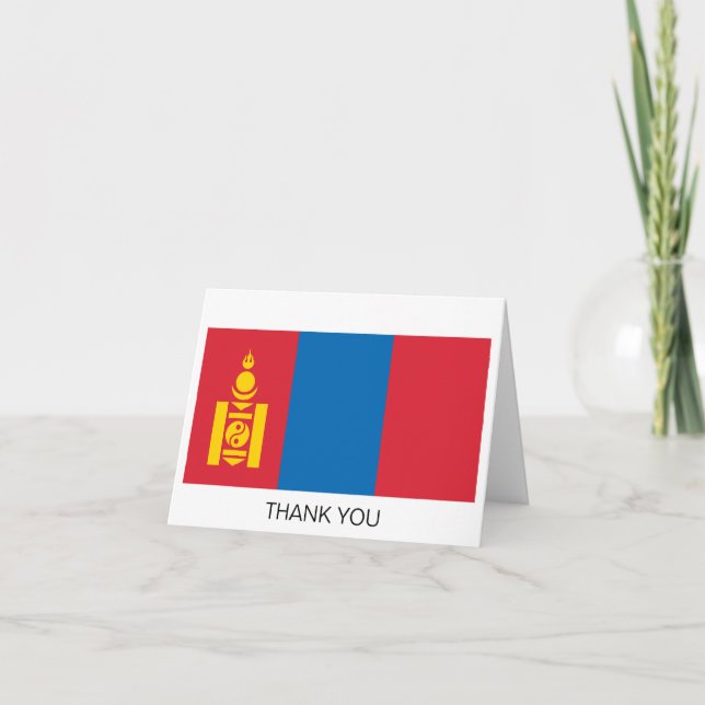 Mongolia Flag Thank You Card (Front)
