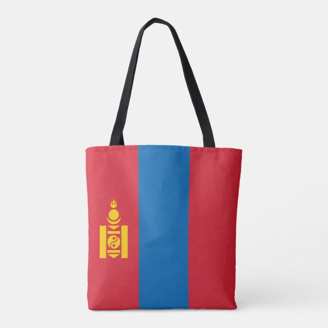 Mongolia Flag Tote Bag (Back)