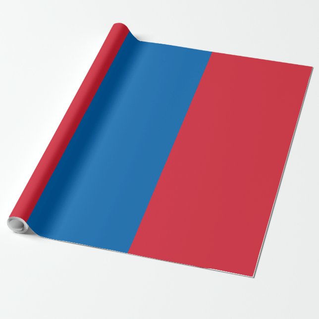 Mongolia flag wrapping paper (Unrolled)