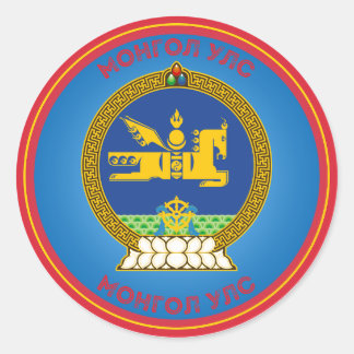 Mongolia Heritage Emblem Classic Round Sticker