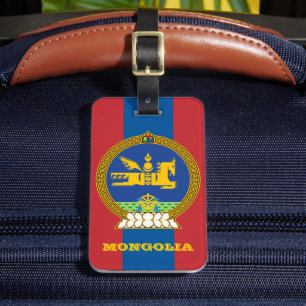 Mongolia Luggage tags, Mongolian Flag, travel Tag