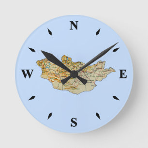 Mongolia Map Clock