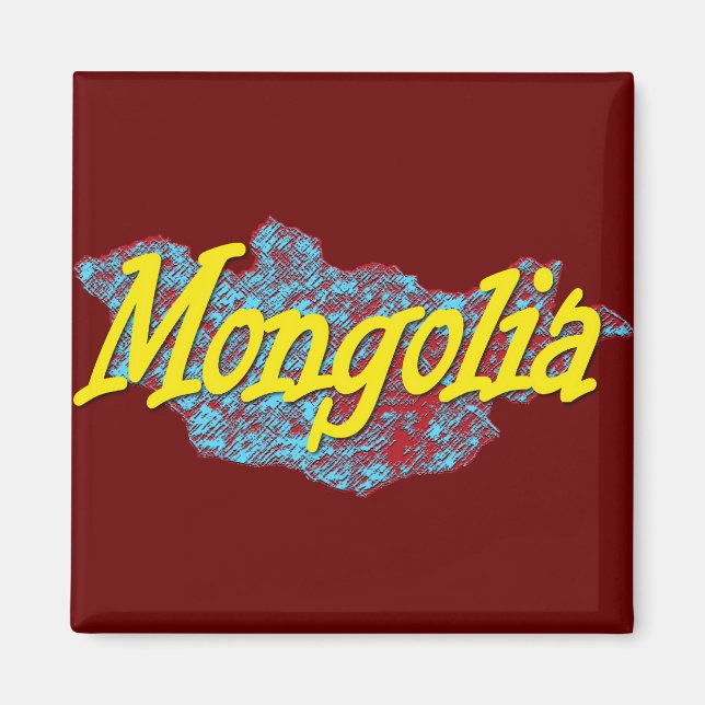 Mongolia map magnet (Front)
