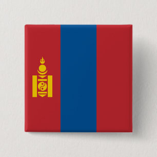 Mongolia (Mongolian) Flag 15 Cm Square Badge