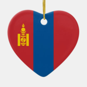 Mongolia – Mongolian Flag Ceramic Tree Decoration
