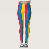 Mongolia National Flag Colours Vertical Striped