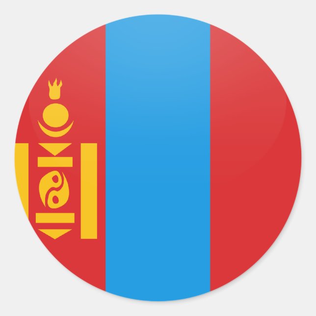 Mongolia quality Flag Circle Classic Round Sticker (Front)