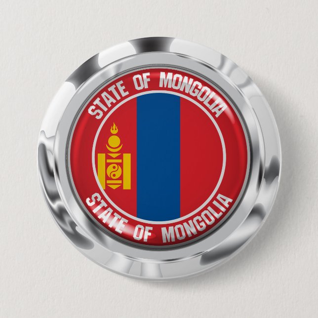Mongolia Round Emblem 7.5 Cm Round Badge (Front)