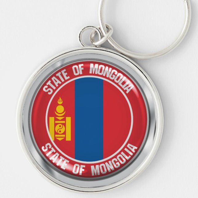 Mongolia Round Emblem Key Ring (Front)