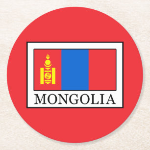 Mongolia Round Paper Coaster